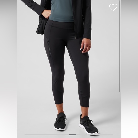 Athleta Rainier Unbrushed 7/8 Tight // Black - Picture 1 of 9